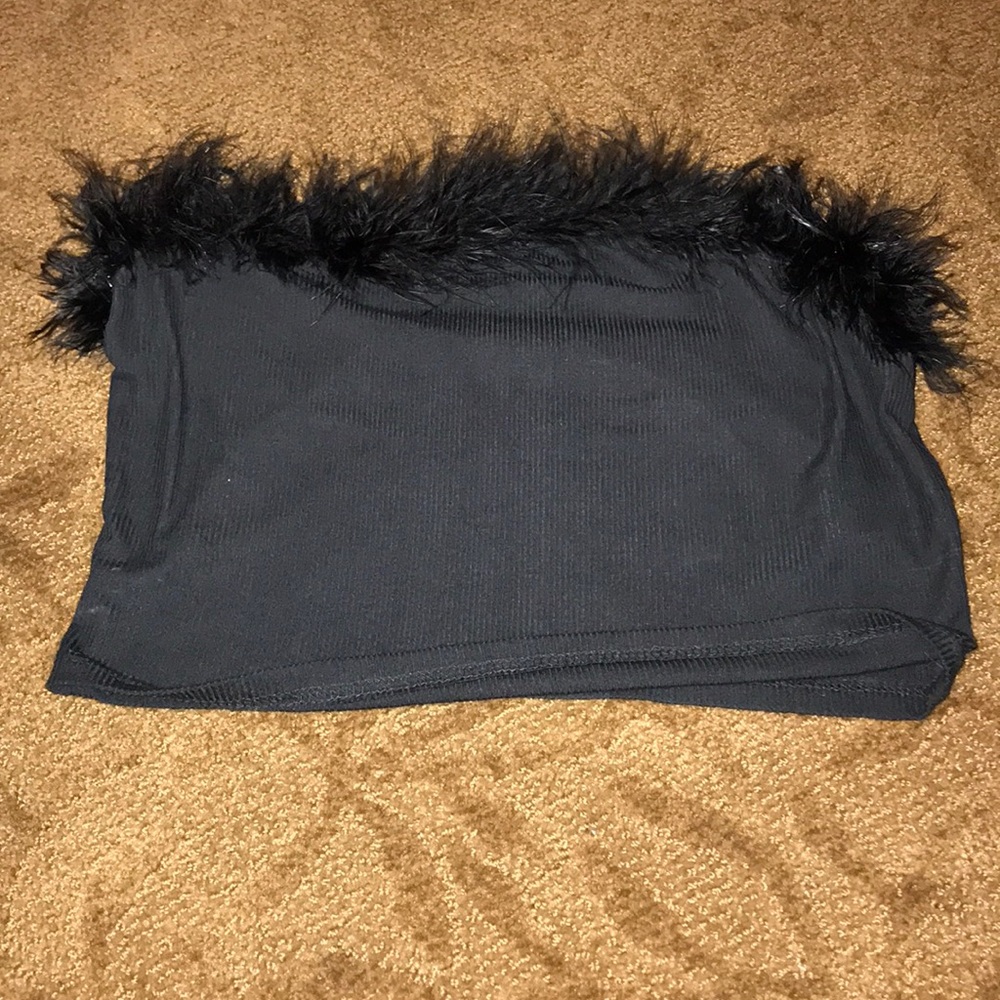 Fluffy Cropped Tube Top
